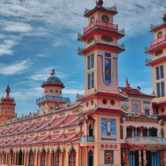Colourful Cao Dai Temple in Tay Ninh
