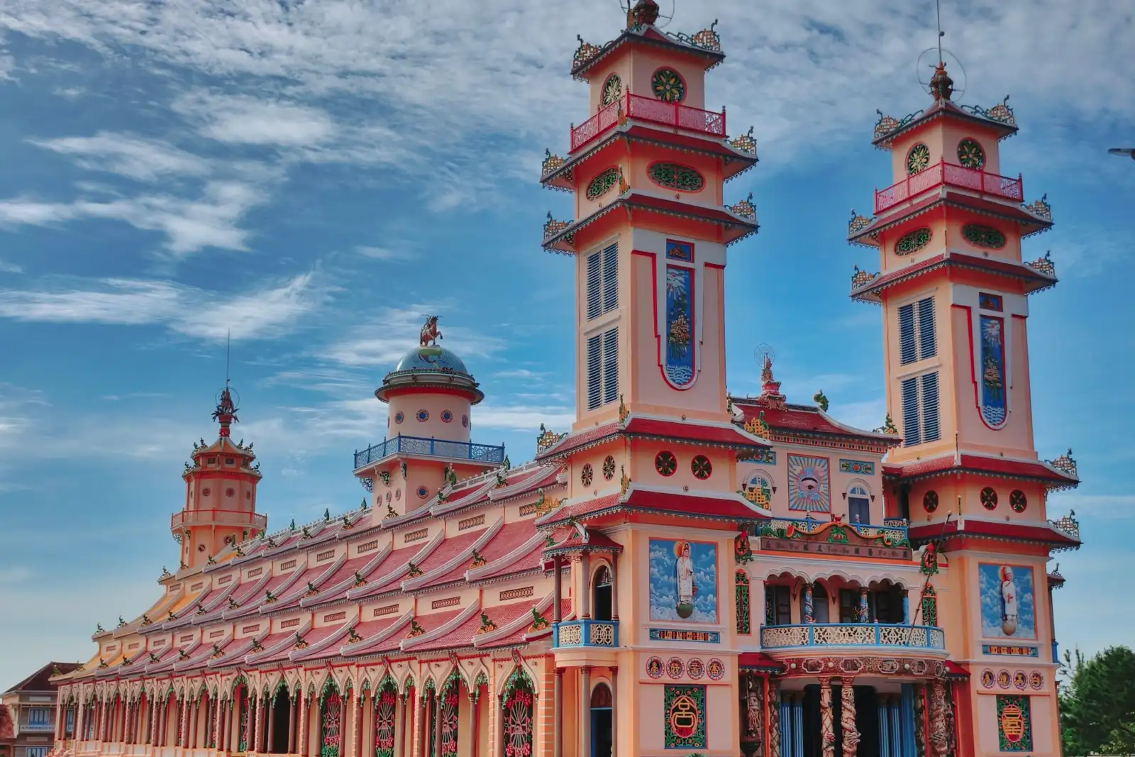 Colourful Cao Dai Temple in Tay Ninh