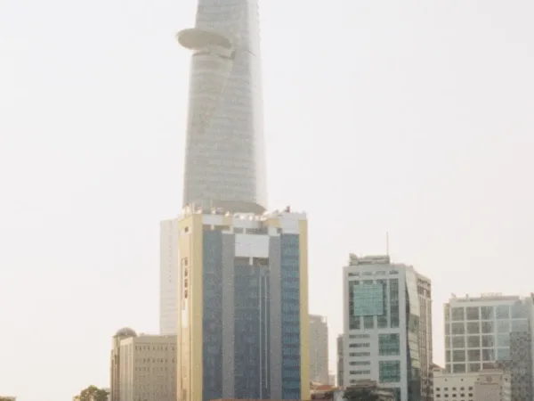 Ho Chi Minh City skyline with Bitexco Financial Tower and the Saigon River