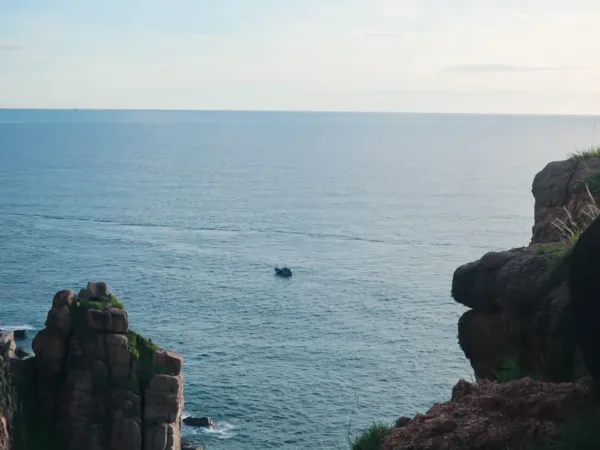 Mui Dien cliffs meeting the ocean in Phu Yen near Tuy Hoa
