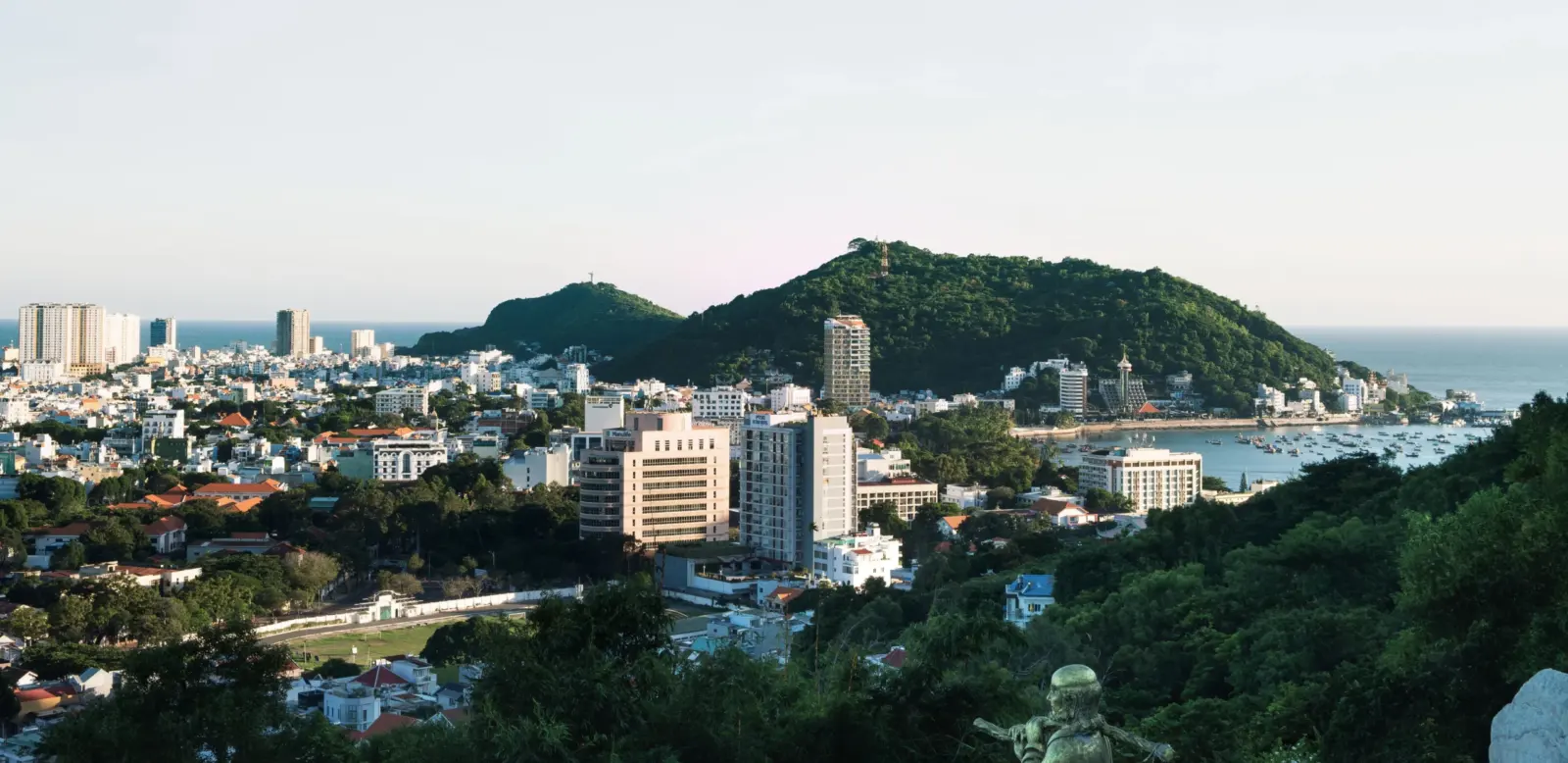 Sandy beach and ocean shoreline in Vung Tau city